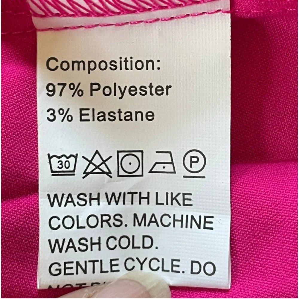 BTFBM Womens Hot Pink One Shoulder Pleated Maxi Dress Belted Size L NEW Formal - Picture 6 of 7